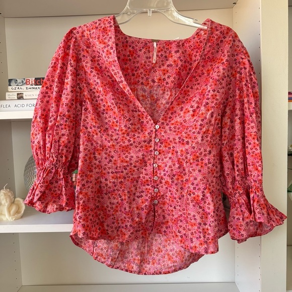 FREE PEOPLE I Found You Printed Floral Top - Picture 4 of 8